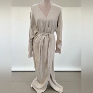 New Pretty Lavish Maxi Long Tan Sweater Cardigan Womans Size Large